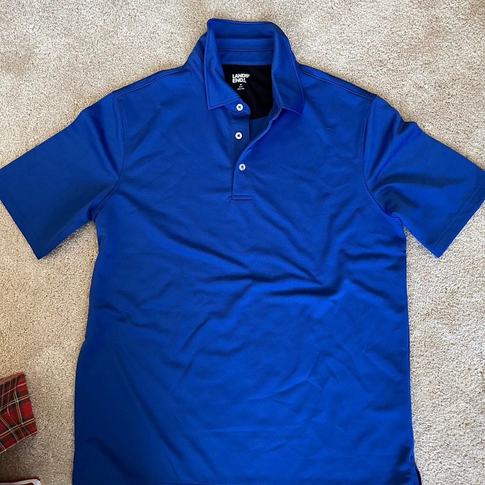 Lands End Men’s short sleeve Rapid Dry active polo shirt